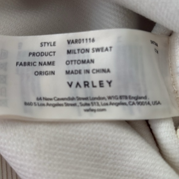 Varley Luxury Milton Sweatshirt Cowl Neck zippers on side off white Oversized S - Picture 6 of 6